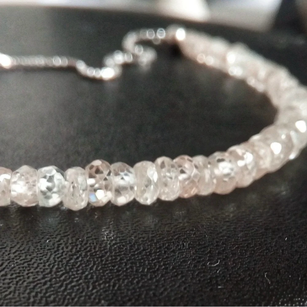 Rare Untreated Madagascar Zircon on Adjustable Sterling Bracelet
